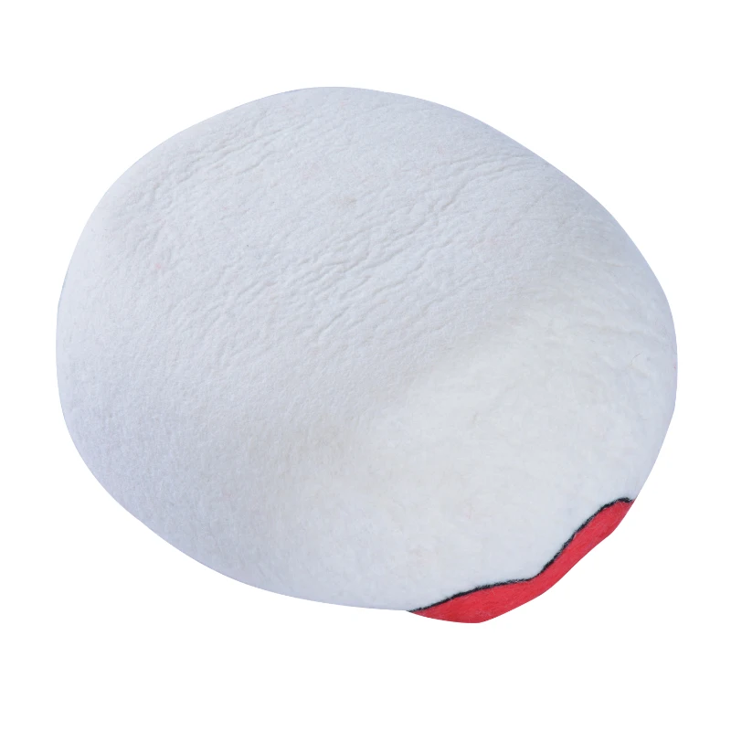 PawHut Cuccia per Gatti in Lana Φ35 x 20cm Bianco e Rosso