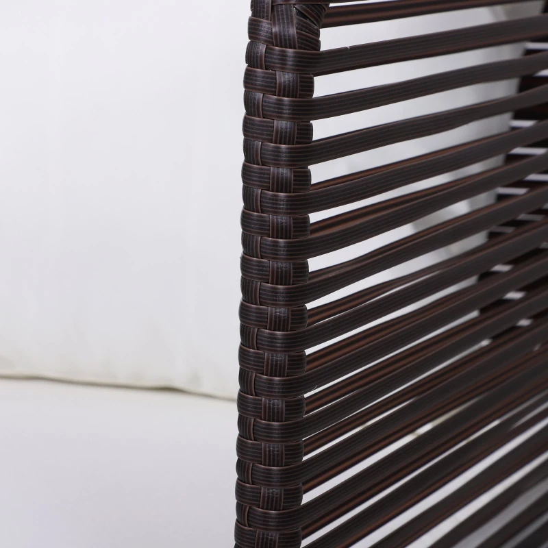 Outsunny Set Braccioli per Mobili da Giardino in Rattan Intrecciato Protezione Contro i Raggi UV Facile da Installare in Acciaio Marrone 63x60x6cm