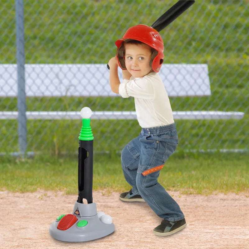 Homcom Gioco Baseball per Bambini con Mazza, Palle e Lanciatore Automatico