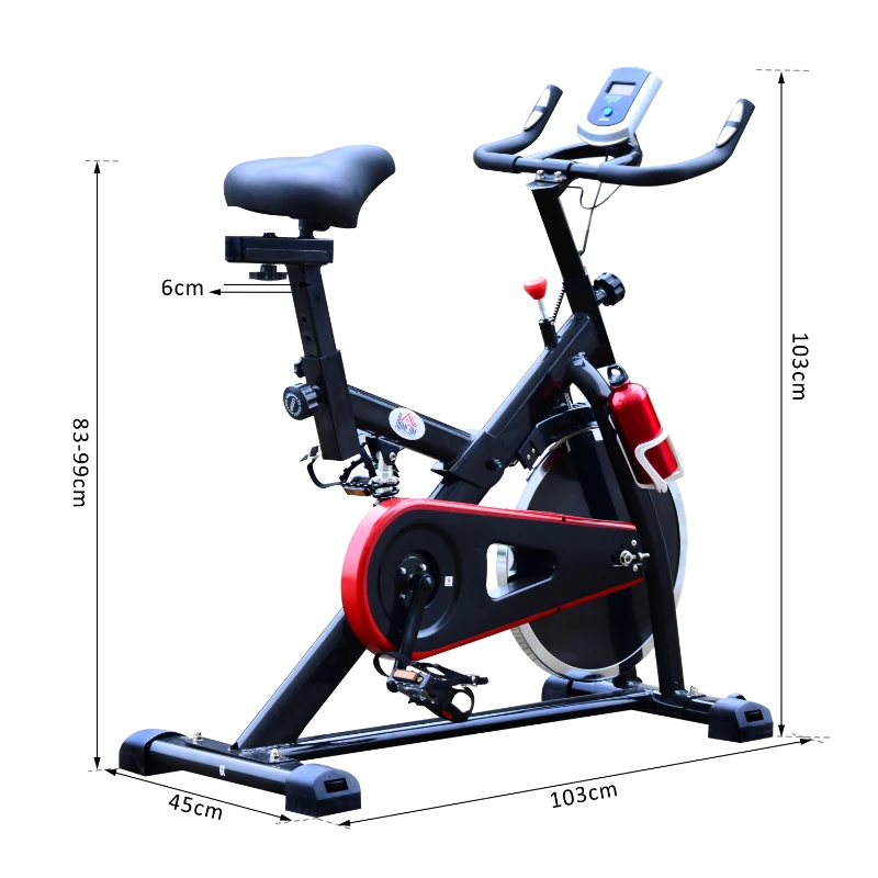 HOMCOM Cyclette Professionale per Allenamento Spinning 103 × 45 × 105cm Nero
