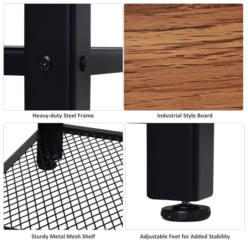 HOMCOM Tavolino da Salotto in Stile Industriale (45cm x 45cm x 55cm), in Legno e Acciaio, per Divano, Camera o Ingresso