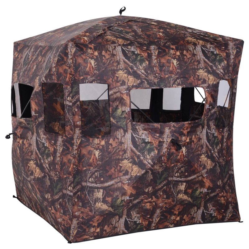 Outsunny Tenda Stealth Camo per Caccia e Fotografia 2 Persone 4 Finestre Ottima Visibilità Tessuto Oxford 145x145x165cm