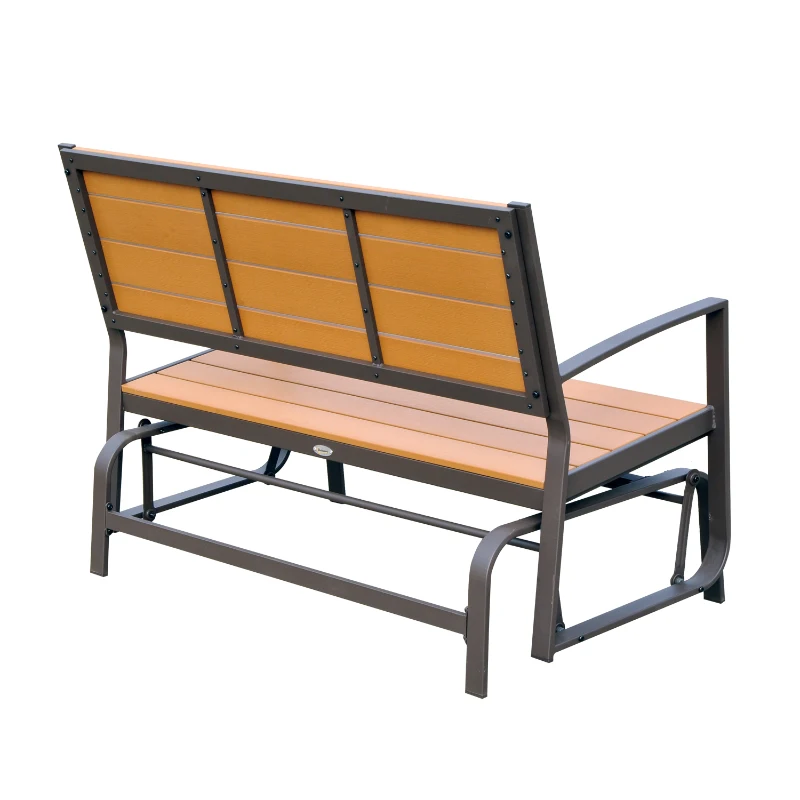 Outsunny Panchina Dondolo da Giardino Biposto in Ferro, PS 122 x 71 x 86cm