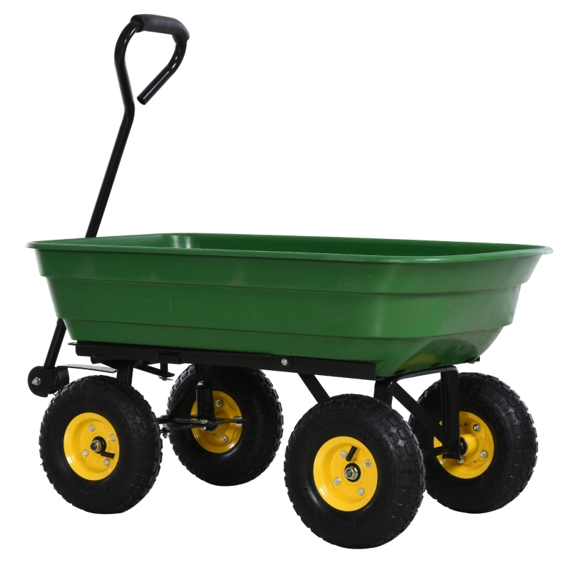 Outsunny Carrello a Mano per Giardinaggio Ribaltabile Carico Max 200kg