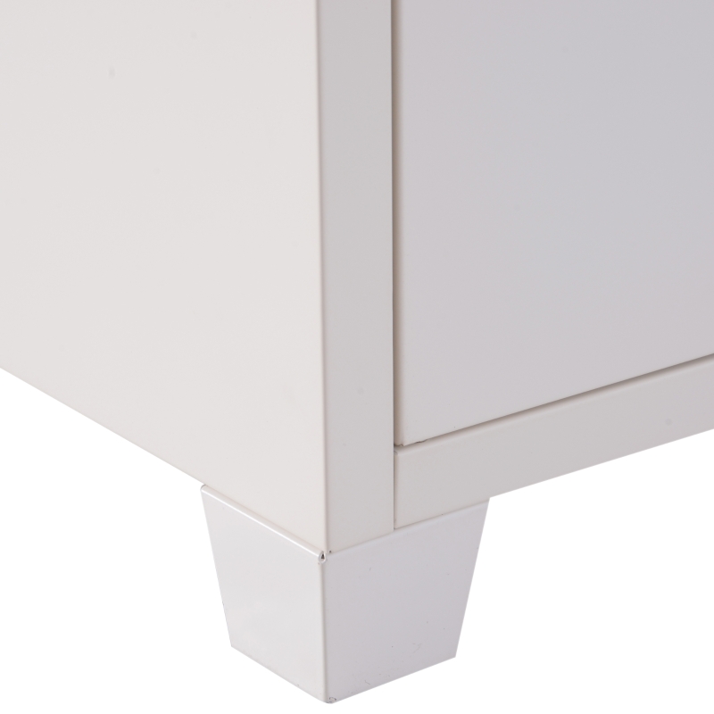 HOMCOM Mobile Porta TV Moderno da Soggiorno Salotto Camera in Metallo con 2 Ante Bianco 100.5x40.5x48.5cm