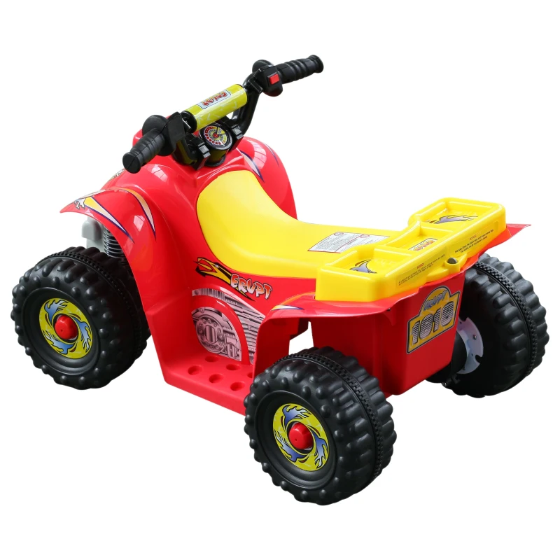 Qaba Quad Moto Elettrica per Bambini, Rosso e Giallo