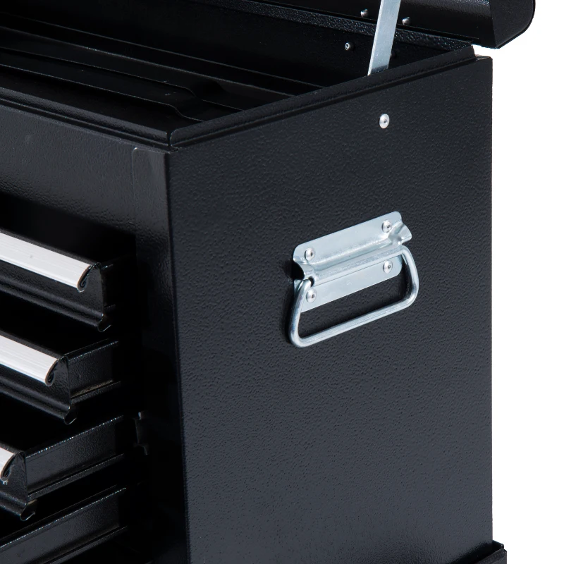 HOMCOM Carrello da Officina Professionale Porta Attrezzi con Cassettiera 61.5 x 33 x 113cm Nero
