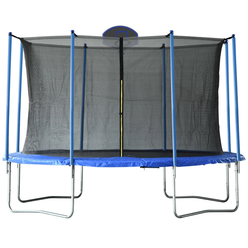 Homcom Trampolino Elastico con Rete di Sicurezza e Pali Imbottiti per Adulti e Bambini Φ366 x 260 cm