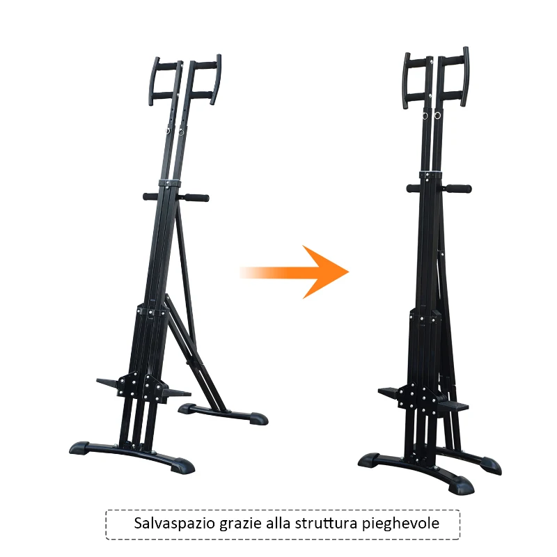 HOMCOM Vertical Climber Climbing Machine Allenamento Arrampicata Pieghevole in Acciaio 66 x 102 x 221cm Nero