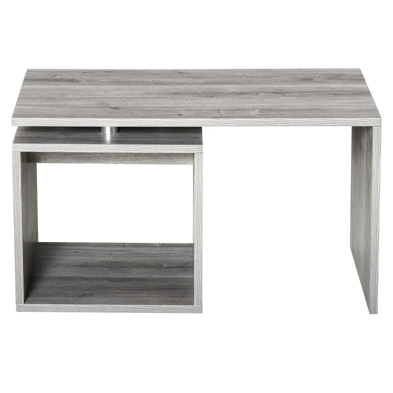 HomCom Moderno Tavolino da Salotto in Legno MDF, Grigio, 77x40x44cm