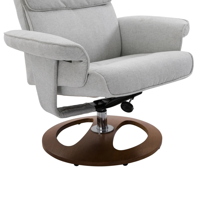 HOMCOM Poltrona Sedia Ergonomico Reclinabile 120 ° Relax da Soggiorno Ufficio in Legno e Schiuma 81 x 76 x 103 cm Griogio