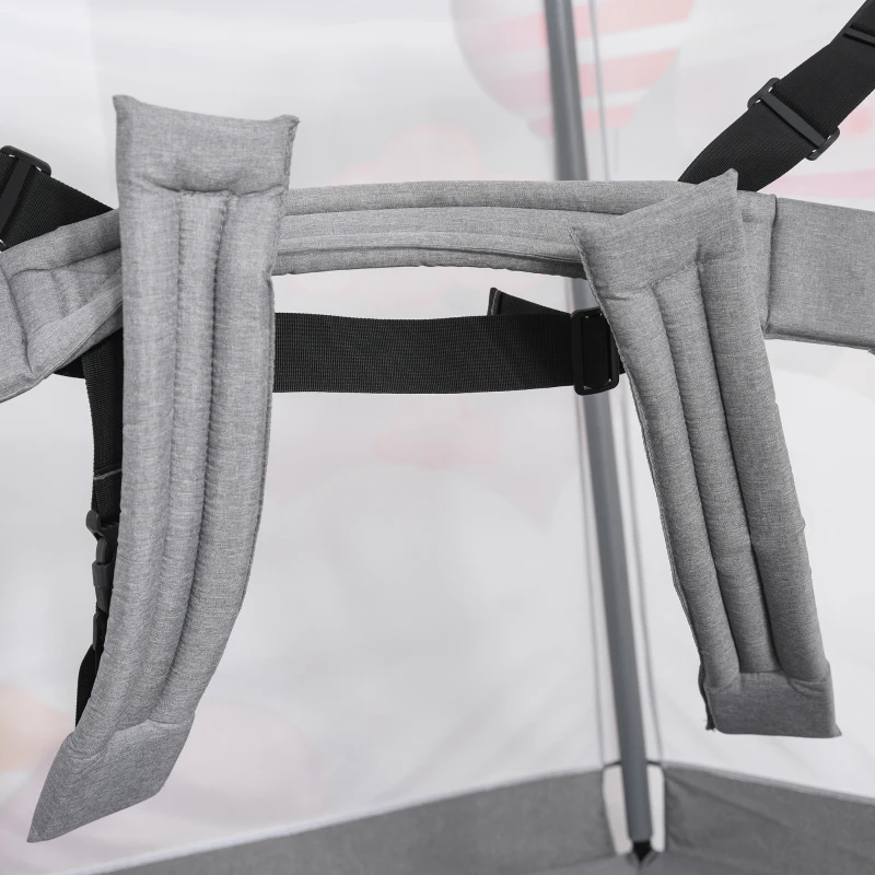 HOMCOM Trampolino Tappeto Elastico per Bambini per Interni ed Esterno, Rete di Sicurezza e Imbracatura