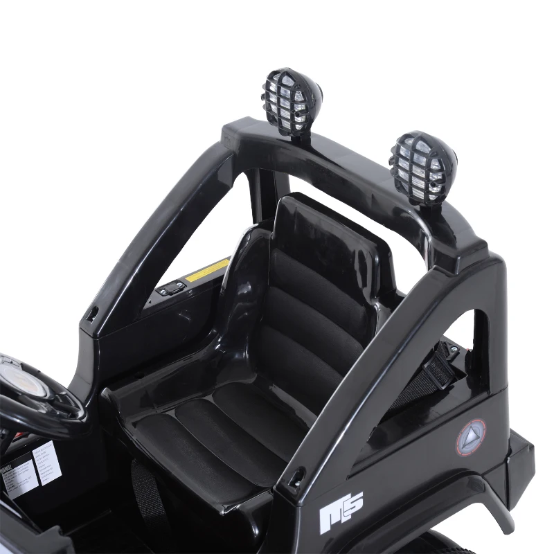 HOMCOM Macchinina Elettrica per Bambini Modello Jeep con MP3 108 × 71 × 75cm Nero