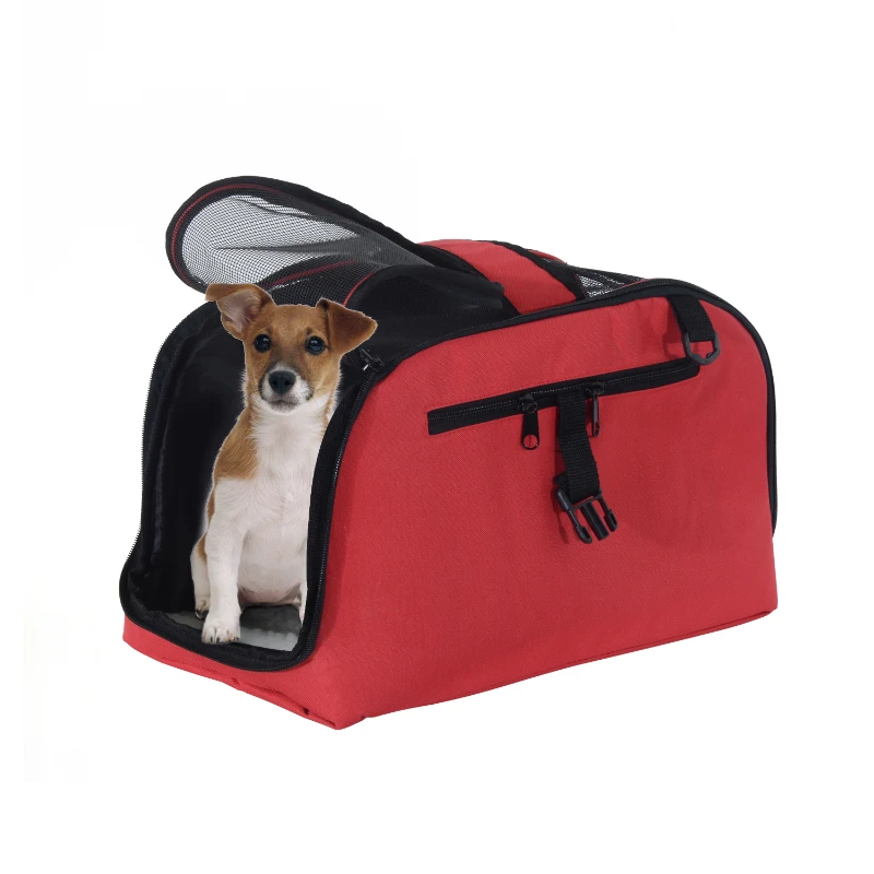 PawHut Trasportino Borsa Pieghevole per Cani Gatti e Animali Domestici 43 x 22 x 27cm Rosso