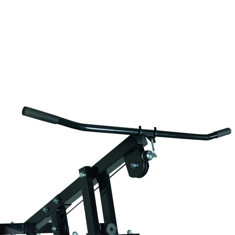 HOMCOM Panca per Allenamento Casa Palestra Multifunzione Professionale Addominali Gambe Pettorali in Acciaio Nero 125x106x205cm