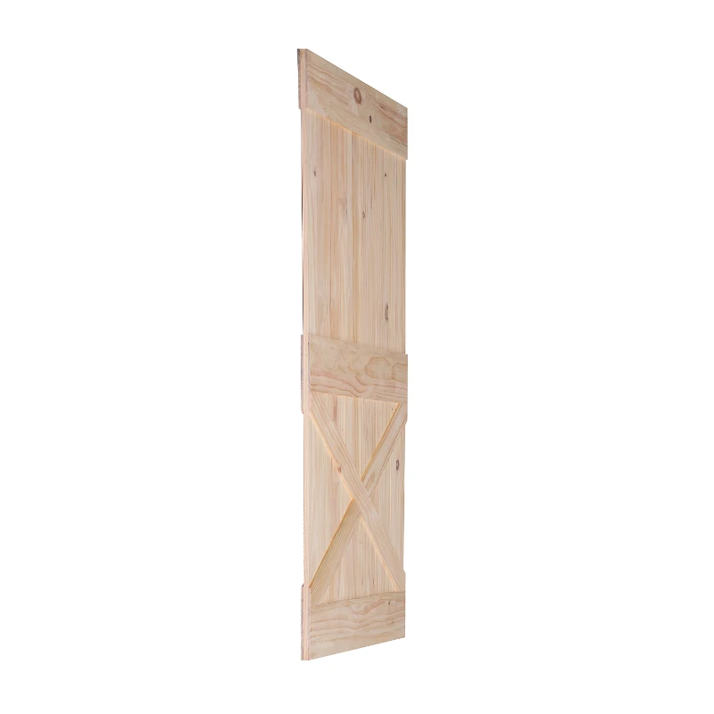 HOMCOM - Porta Scorrevole in Legno in Stile Country, 213 x 96.5 x 3.5cm, Colore: Naturale