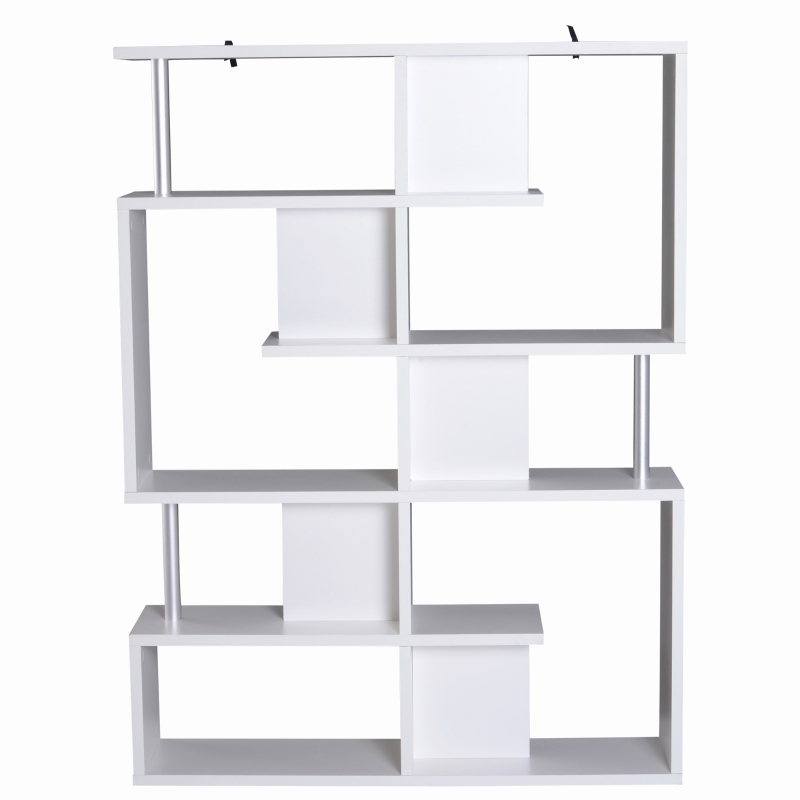 Open Box Homcom Mobile a Scaffali Libreria 5 Livelli in Legno, Bianco, 120x28.6x160cm