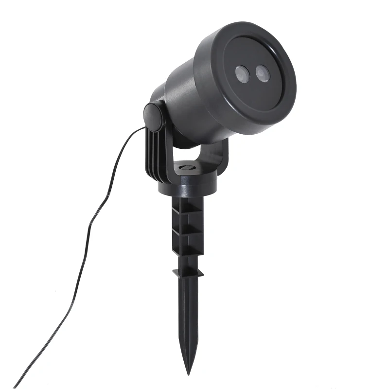 HOMCOM Proiettore per Natale per Interno Esterno Giardino Impermeabile Decorazione Feste Party in ABS Nero