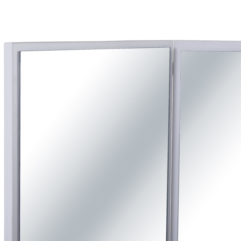 HOMCOM Postazione Trucco con 3 Specchi Pieghevoli, Tavolo Makeup in Legno Bianco con 5 Cassetti - 111x56.2x141.3cm