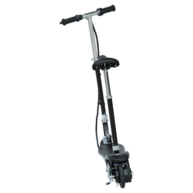 HOMCOM Monopattino Scooter Elettrico per Bambini con Sedile Pieghevole e Velocità Regolabile Max 12KM/H, 81.5 x 37 x 96cm, Nero