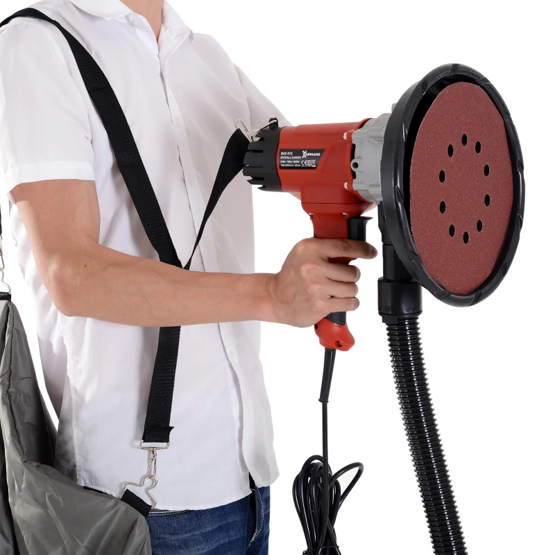 DURHAND Levigatrice Elettrica da Muro con Aspiratore 1200W Velocità Regolabile 32 × 33 × 27cm