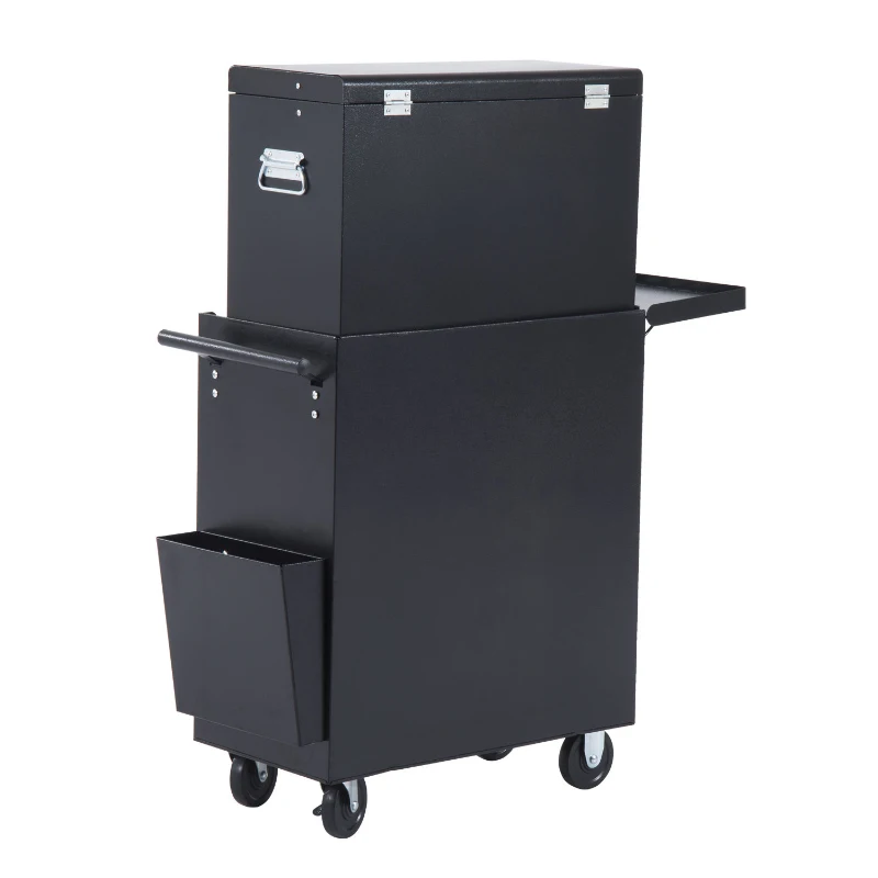 HOMCOM Carrello da Officina Professionale Porta Attrezzi con Cassettiera 61.5 x 33 x 113cm Nero