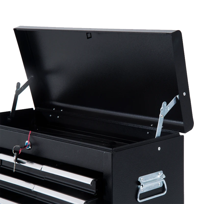 HOMCOM Carrello da Officina Professionale Porta Attrezzi con Cassettiera 61.5 x 33 x 113cm Nero