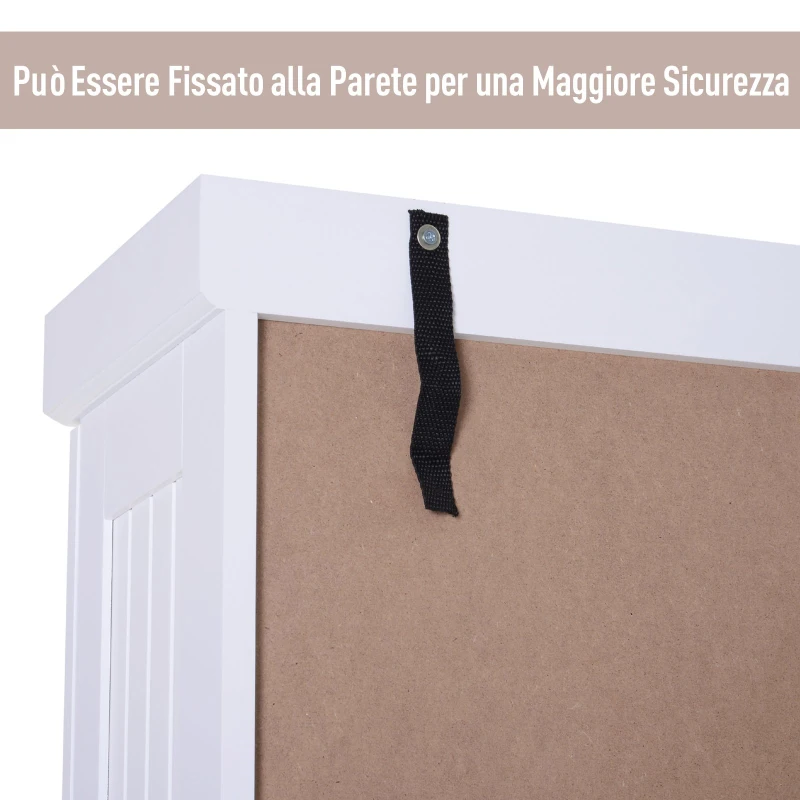Homcom Armadio Dispensa con Pensili da Cucina Bianco e Rovere 101 x 39 x 180 cm