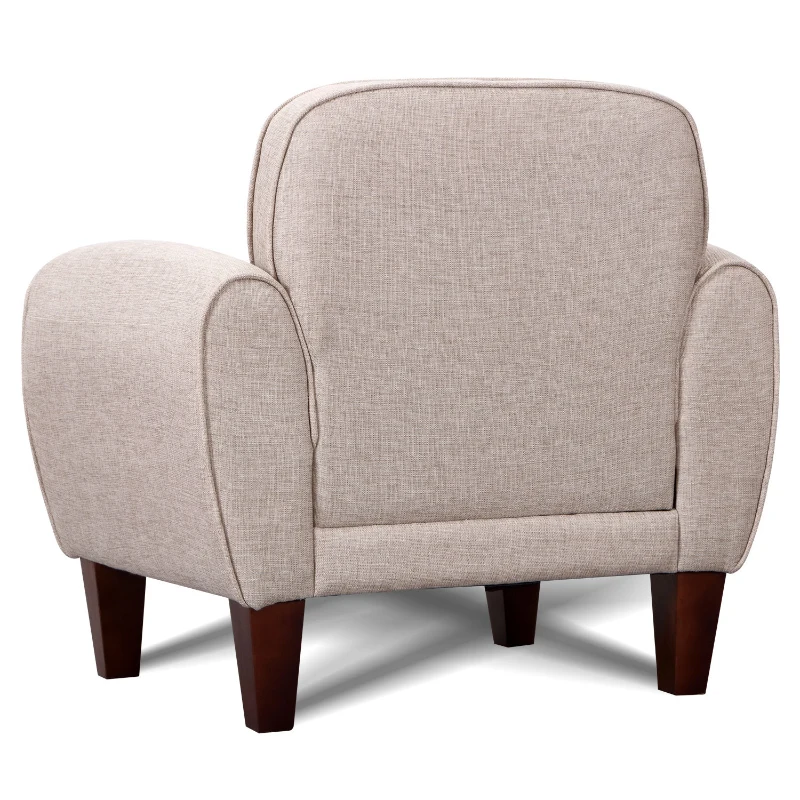 HOMCOM Poltrona Classica con Braccioli Imbottita in Tessuto di Lino, Crema, 84 x 65 x 82.4cm