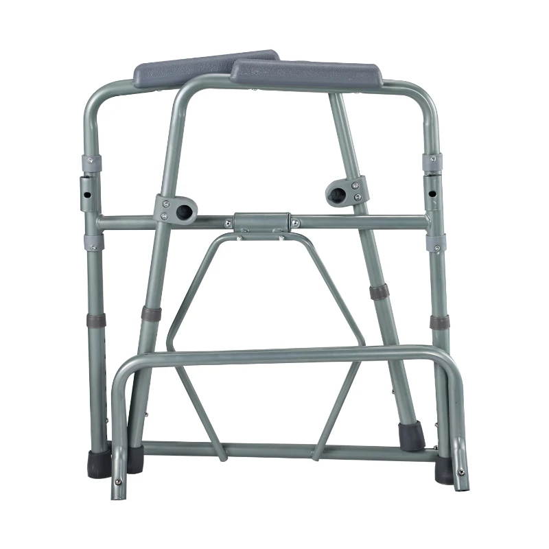 HomCom Sedia WC Comoda Altezza Regolabile in Tubi di Ferro, Grigio, 53.3x56.5x60-74.5cm