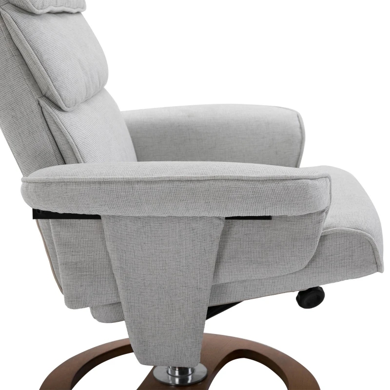 HOMCOM Poltrona Sedia Ergonomico Reclinabile 120 ° Relax da Soggiorno Ufficio in Legno e Schiuma 81 x 76 x 103 cm Griogio