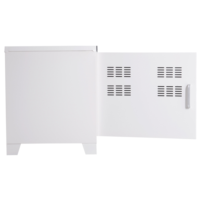 HOMCOM Mobile Porta TV Moderno da Soggiorno Salotto Camera in Metallo con 2 Ante Bianco 100.5x40.5x48.5cm