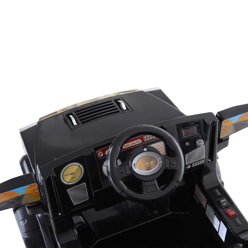 HOMCOM Macchinina Elettrica per Bambini Modello Jeep con MP3 108 × 71 × 75cm Nero
