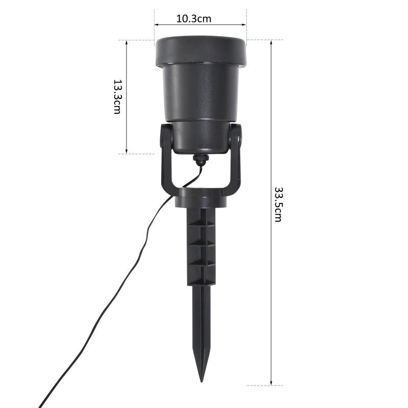 HOMCOM Proiettore per Natale per Interno Esterno Giardino Impermeabile Decorazione Feste Party in ABS Nero