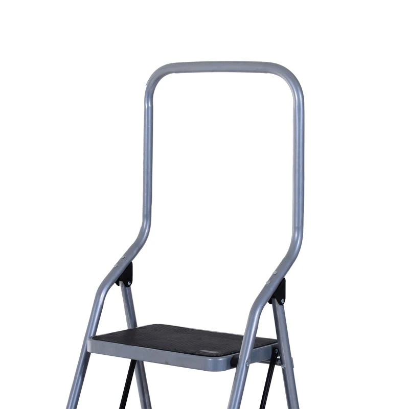 HOMCOM Scala Pieghevole in Metallo con 4 Gradini Carico Massimo 150kg 48x63x155cm