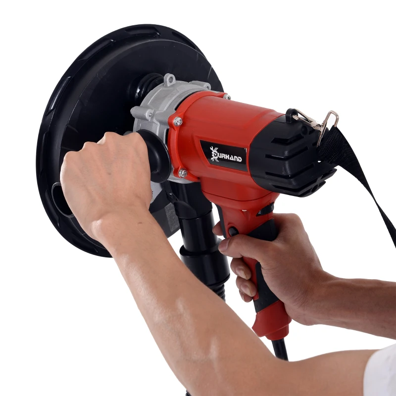 DURHAND Levigatrice Elettrica da Muro con Aspiratore 1200W Velocità Regolabile 32 × 33 × 27cm