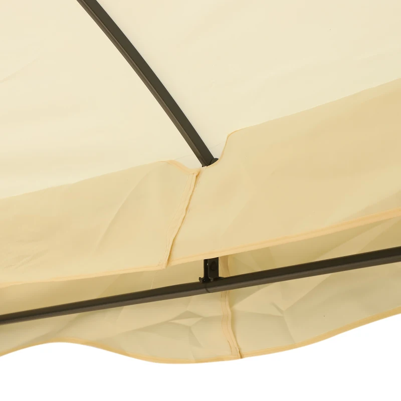 Outsunny Gazebo da Giardino 4 Pareti a Doppio Strato con Tetto Aperto Poliestere 300 x 365 x 275 cm Bianco