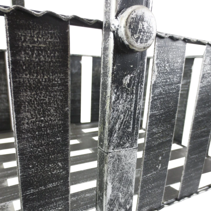 Outsunny Carrello Fioriera 3 Scaffali 4 Ruote Girevoli(2 con Freno) Telaio in Acciaio Verniciato a Polvere Argento 10kg/per livello 50x33x100cm