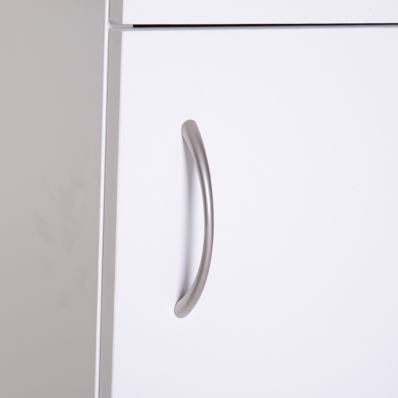 HomCom Scrivania da Ufficio Porta PC con Ripiano Tastiera, Bianco, 74x120x60cm