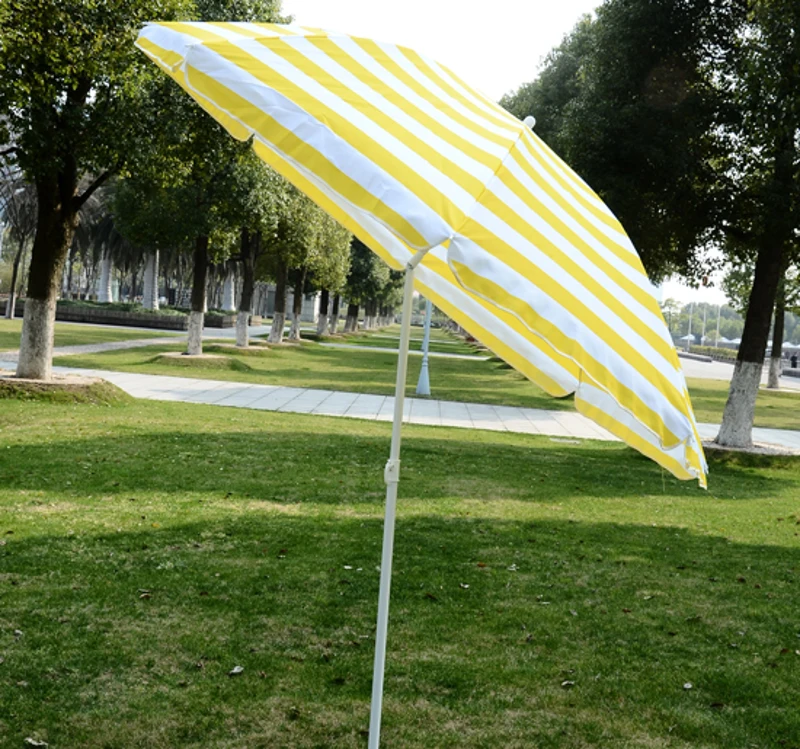 HOMCOM Ombrellone da giardino/spiaggia/terrazzo, stile Hawaii, colore: giallo e bianco, diametro: 180 cm