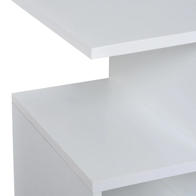 Homcom Mobiletto Libreria a 3 livelli in Legno Bianco 45x40x55cm