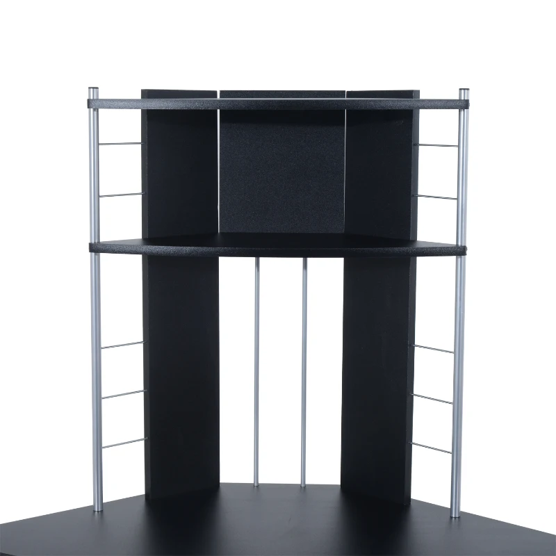 Homcom – Scrivania per Computer PC da Ufficio Studio in Legno e Ferro 113 x 65 x 158cm Nero