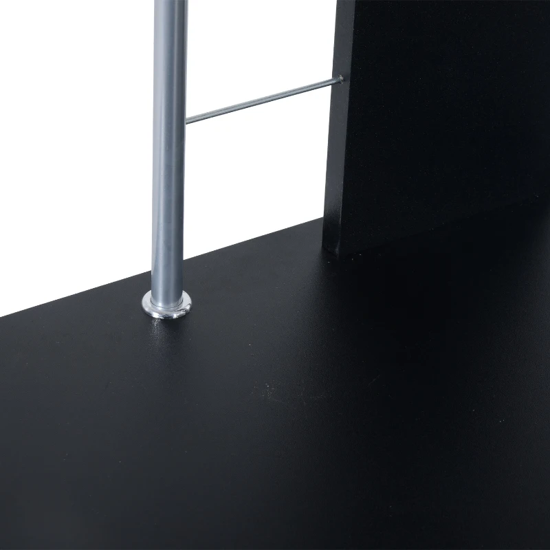 Homcom – Scrivania per Computer PC da Ufficio Studio in Legno e Ferro 113 x 65 x 158cm Nero