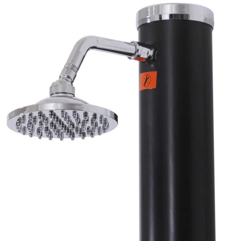 Outsunny Doccia Energia Solare da Giardino Piscina Esterno Serbatoio 20L PVC Ф11 x 218cm Nero