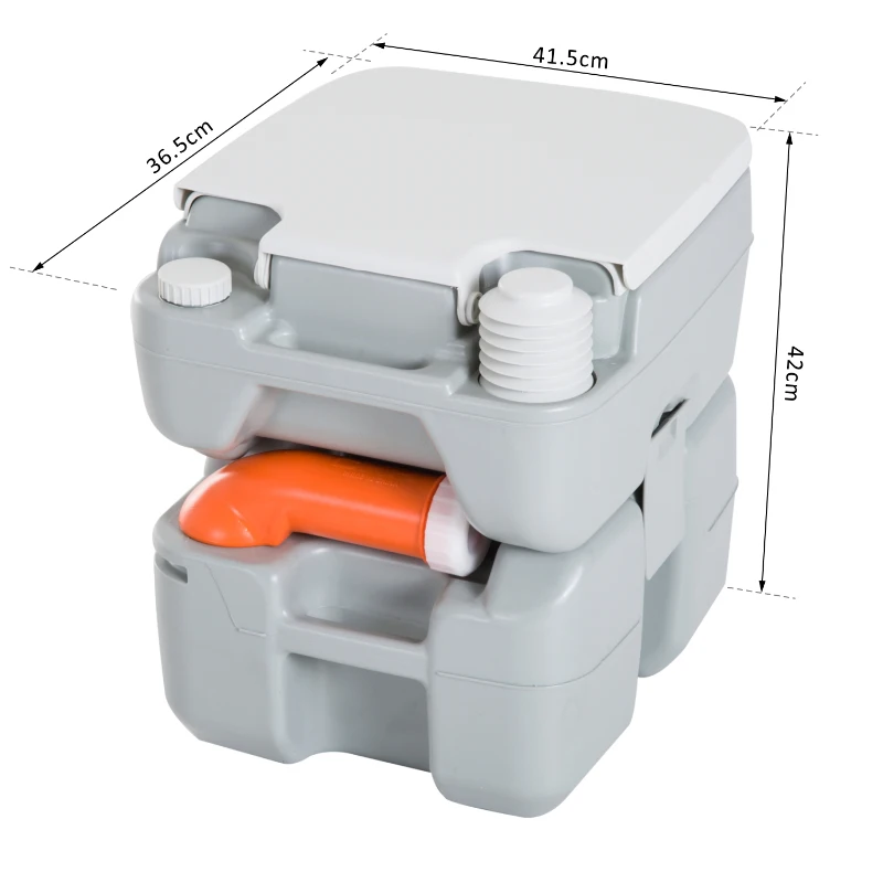 Kleankin Toilette Wc Chimico Portatile 20L per Disabili e Anziani Camper Campeggio, 41.5x36.5x42cm