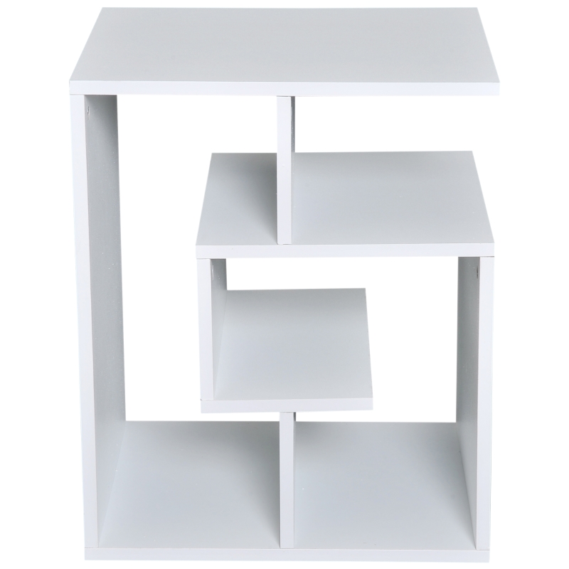 Homcom Mobiletto Libreria a 3 livelli in Legno Bianco 45x40x55cm