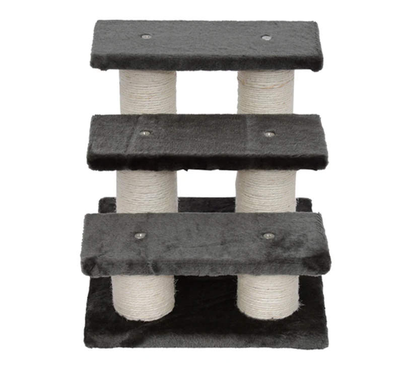 PawHut Scala per Gatti Struttura in Sisal 45 × 35 × 34cm Grigio Scuro