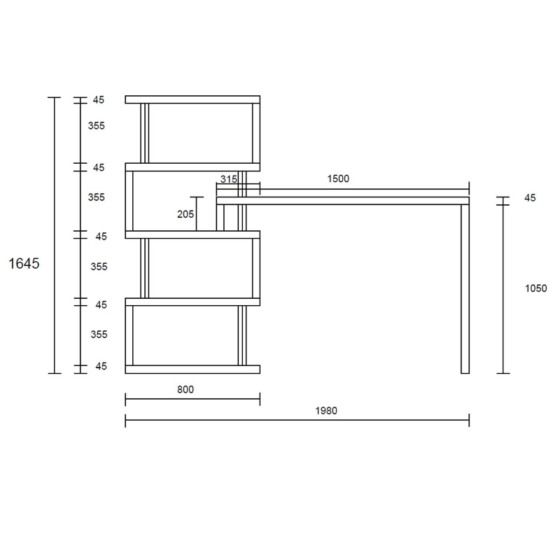 HOMCOM Moderna Scrivania Porta PC Tavolo per computer con Scaffale Ripiano Bianco