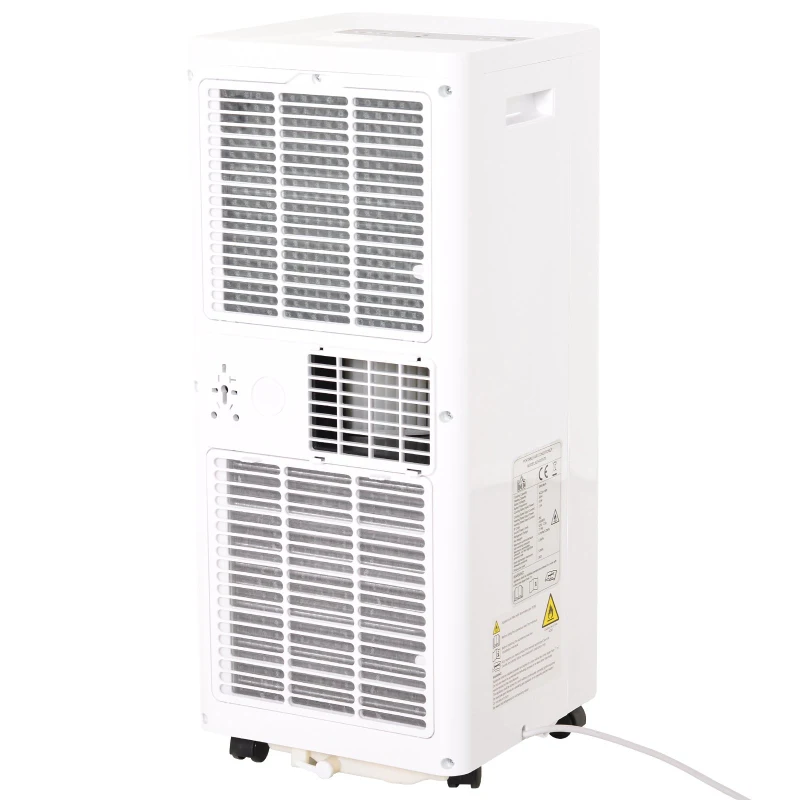 HOMCOM Condizionatore Ventilatore e Climatizzatore Portatile Bianco, Telecomando e Timer, 860W, 2 Livelli Ventilazione