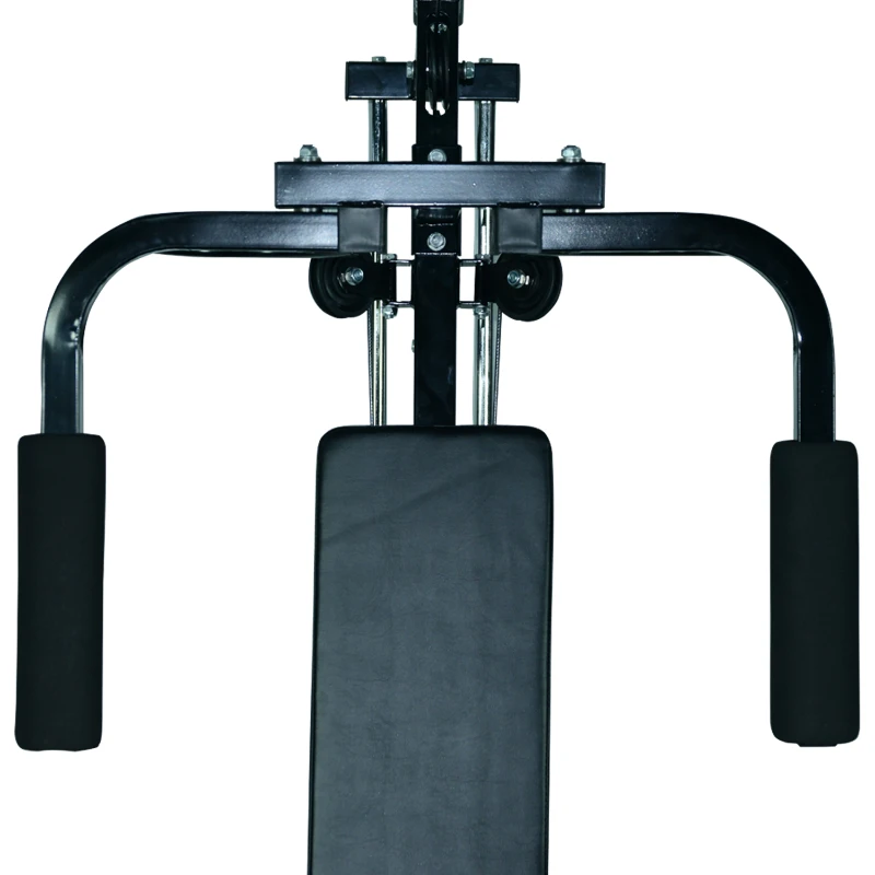 HOMCOM Stazione Multifunzione Professionale per Allenamento Upper & Lower Body, in Acciaio e PVC, Nero, 156x113x205cm